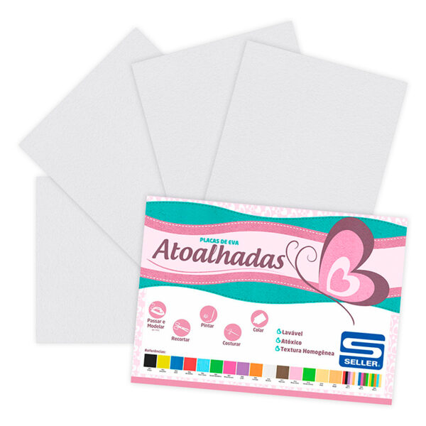EVA Atoalhado - 60cm x 40cm - pacote com 5 - 910 Branco