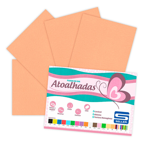EVA Atoalhado - 60cm x 40cm - pacote com 5 - 915 Bege