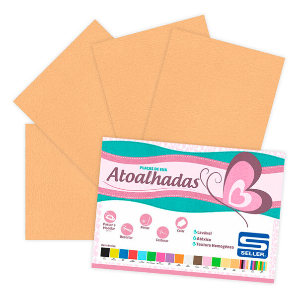 EVA Atoalhado - 60cm x 40cm - pacote com 5 - 914 Pele